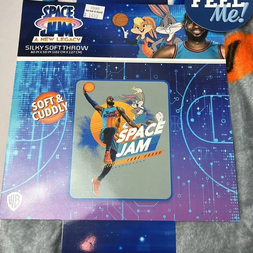 Space Jam A New Legacy Silky Soft Throw Gray Blue Orange 40”x50”